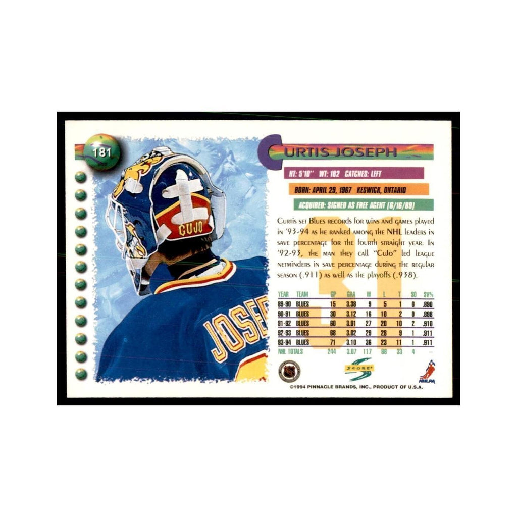 Curtis Joseph 1994 Score #181 Hockey Cards Hockey Card NM