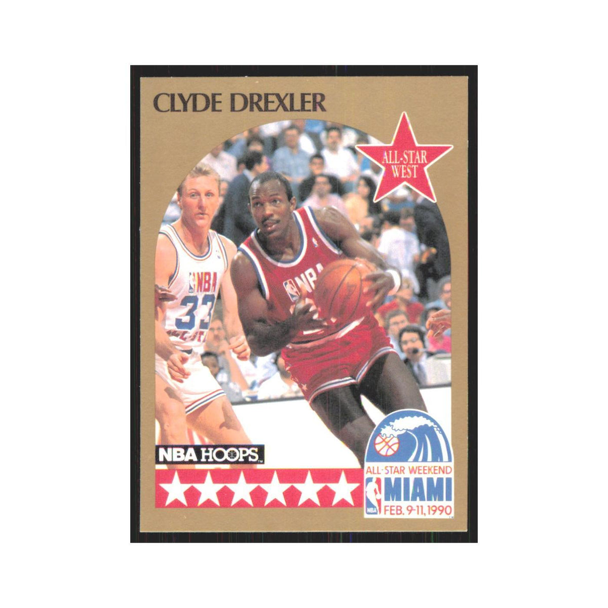 Clyde Drexler 1990 NBA Hoops #16 Portland Trail Blazers Basketball Card NM