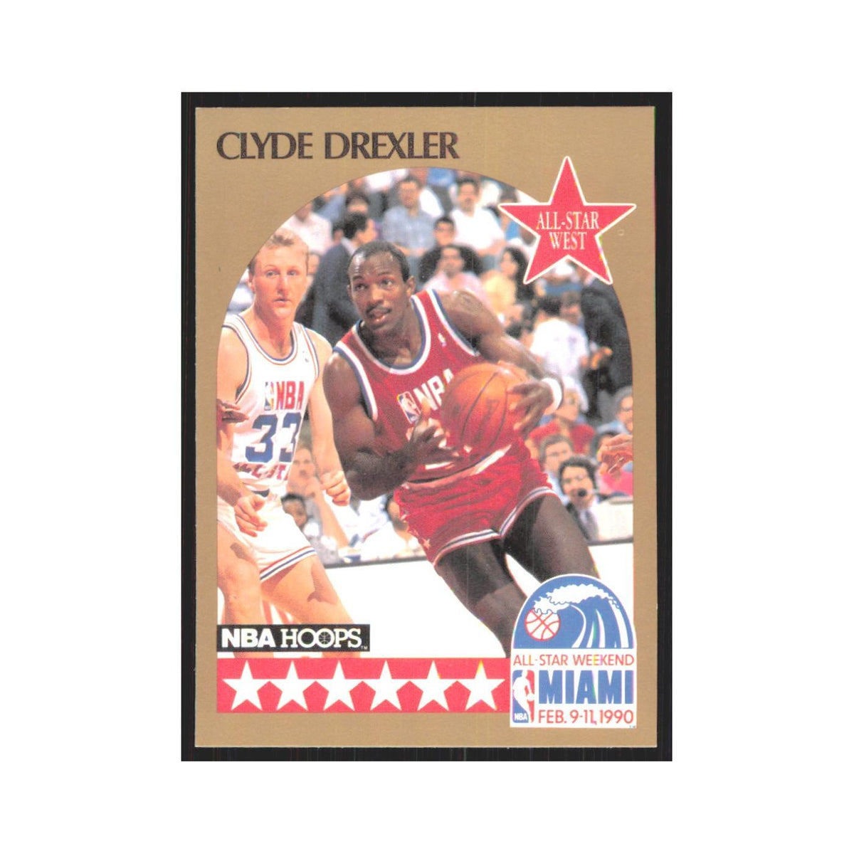 Clyde Drexler 1990 NBA Hoops #16 Portland Trail Blazers Basketball Card NM