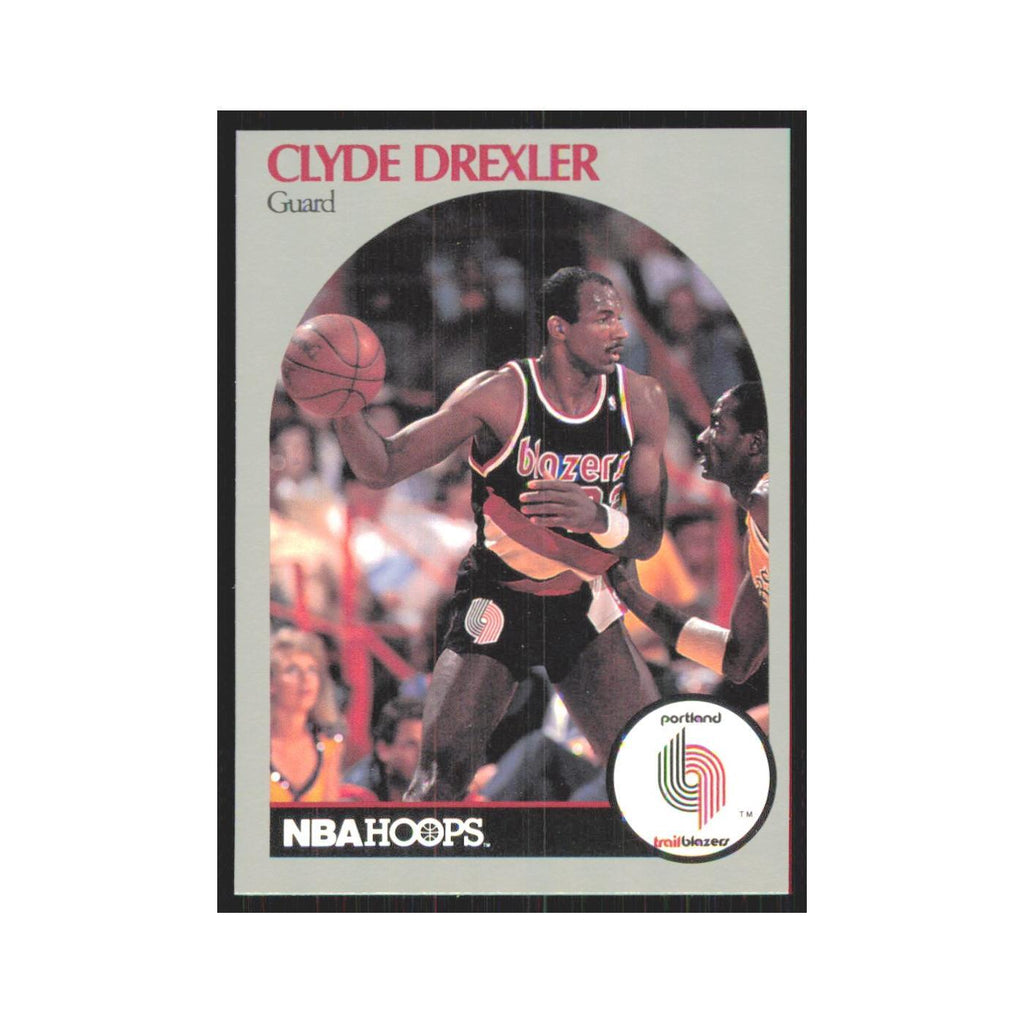 Clyde Drexler 1990 NBA Hoops #245 Portland Trail Blazers Basketball Card NM