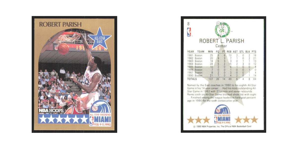 Robert Parish 1990 NBA Hoops #8 Boston Celtics Basketball Card NM