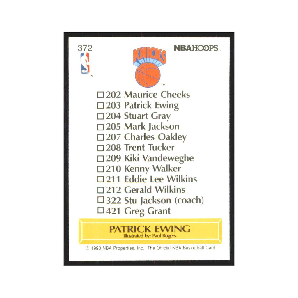 Patrick Ewing 1990 NBA Hoops #372 New York Knicks Basketball Card NM