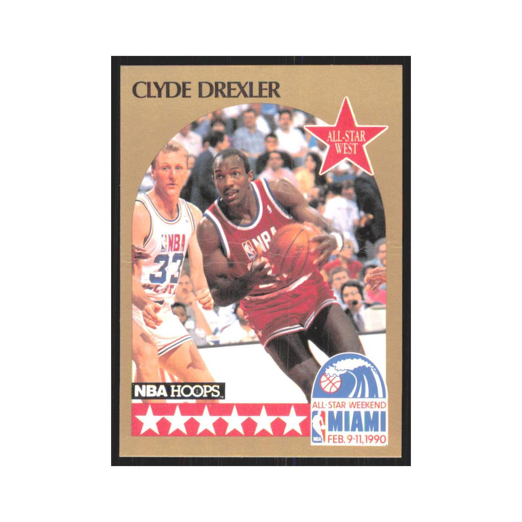 Clyde Drexler 1990 NBA Hoops #16 Portland Trail Blazers Basketball Card NM