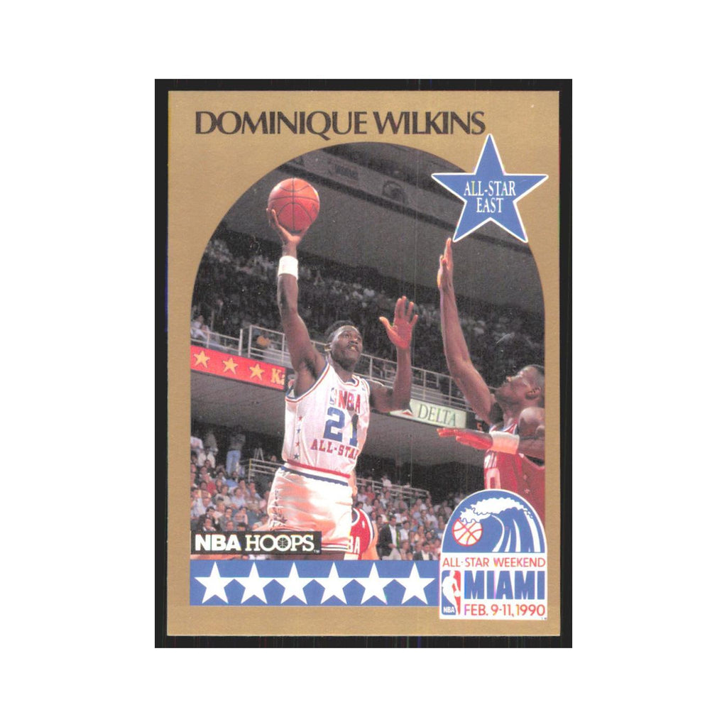 Dominique Wilkins 1990 NBA Hoops #12 Atlanta Hawks Basketball Card NM