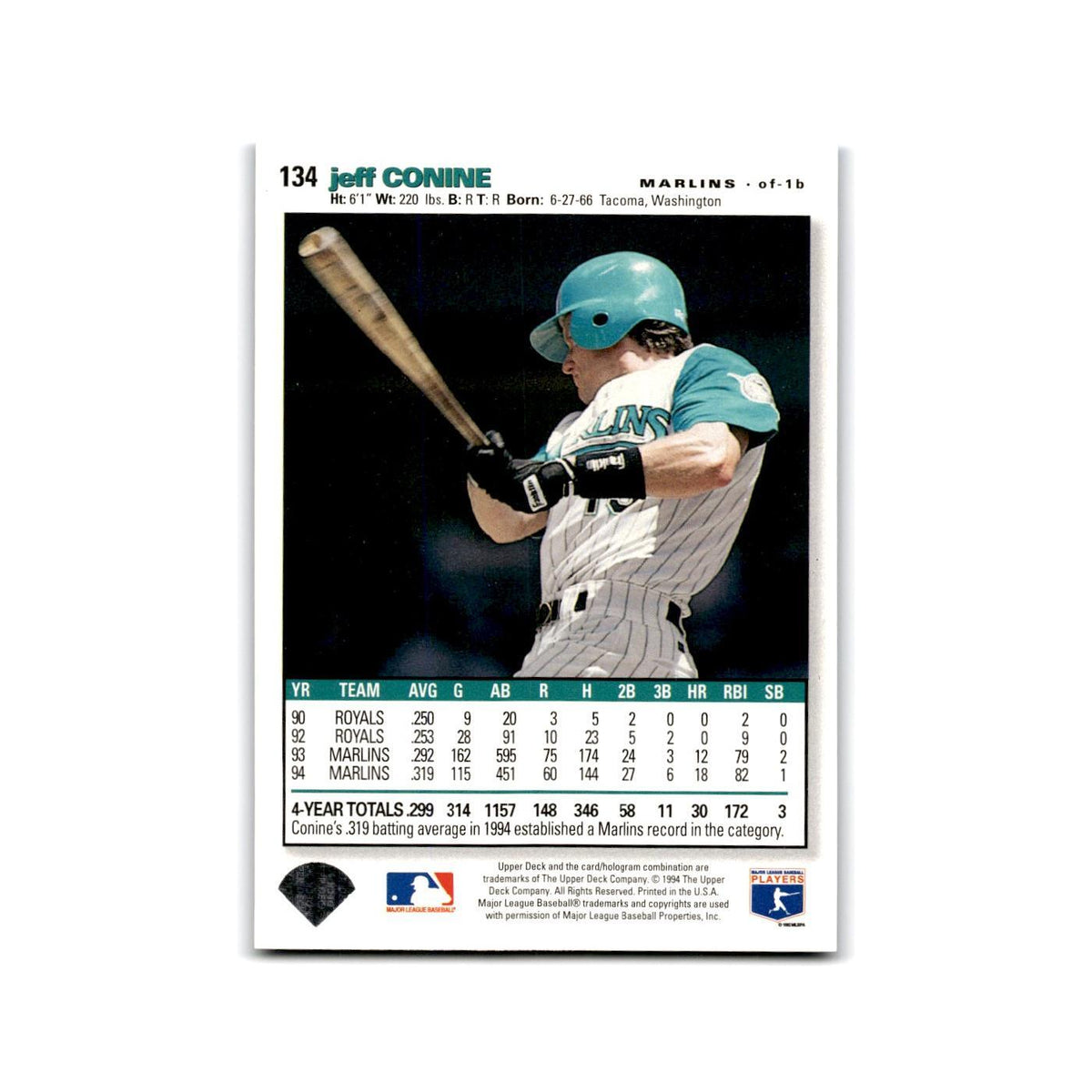 Jeff Conine 1995 Collector's Choice SE #134 Florida Marlins Baseball Card NM