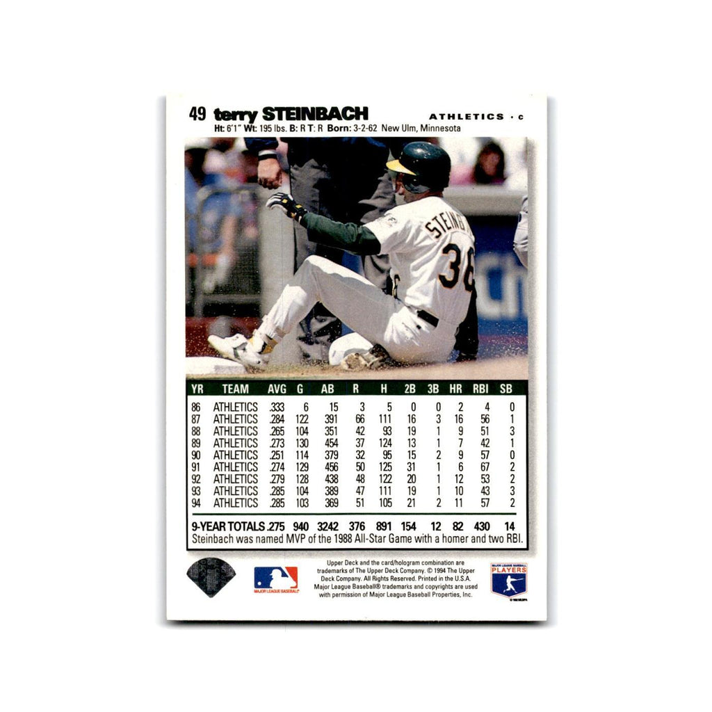 Terry Steinbach 1995 Collector's Choice SE #49 Oakland Athletics NM