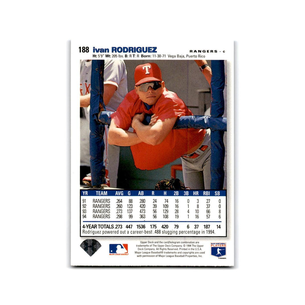 Ivan Rodriguez 1995 Collector's Choice SE #188 Texas Rangers Baseball Card NM