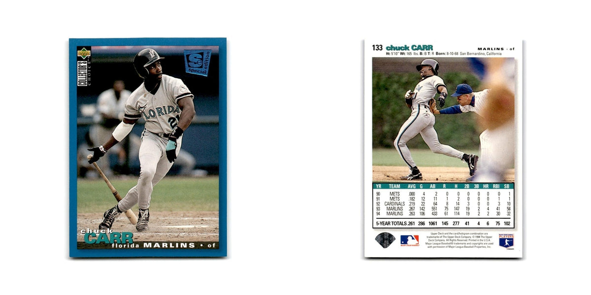 Chuck Carr 1995 Collector's Choice SE #133 Florida Marlins Baseball Card NM