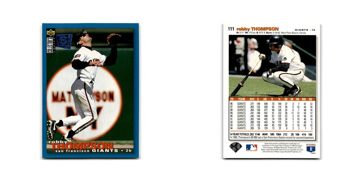 Robby Thompson 1995 Collector's Choice SE #111 San Francisco Giants NM