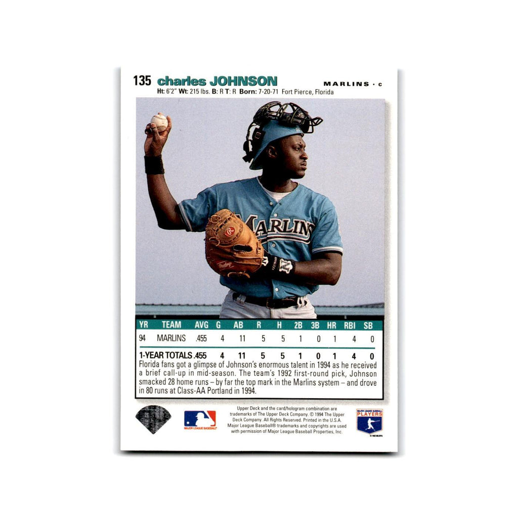 Charles Johnson 1995 Collector's Choice SE #135 Florida Marlins Baseball Card NM