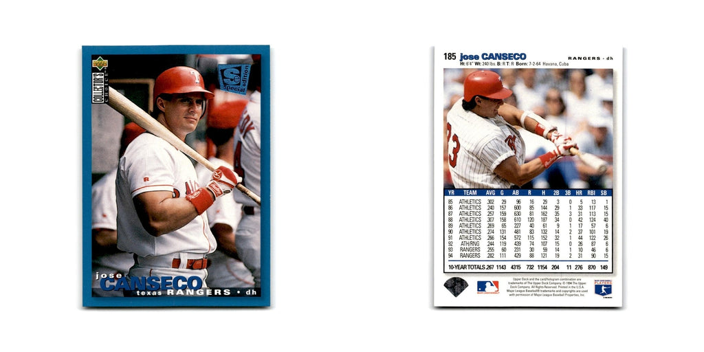 Jose Canseco 1995 Collector's Choice SE #185 Texas Rangers Baseball Card NM
