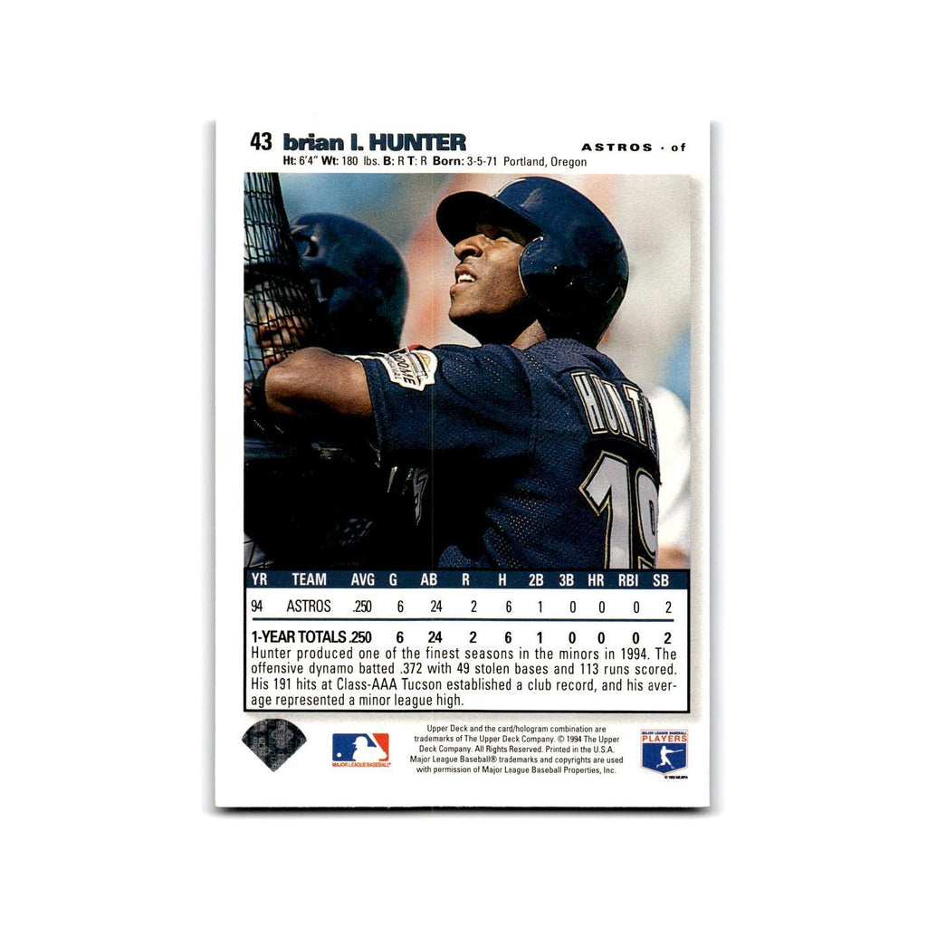 Brian L. Hunter 1995 Collector's Choice SE #43 Houston Astros Baseball Card NM