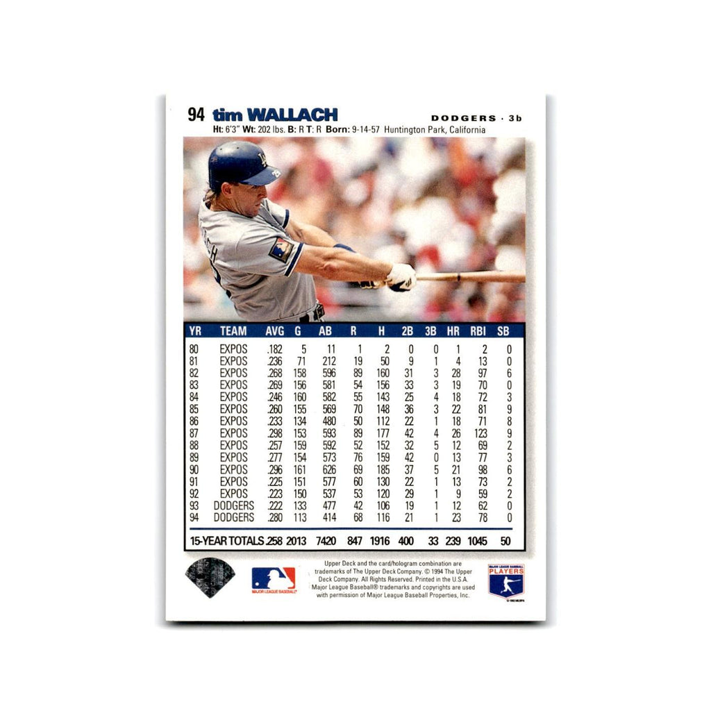 Tim Wallach 1995 Collector's Choice SE #94 Los Angeles Dodgers Baseball Card NM