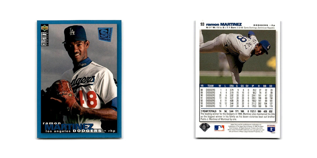 Ramon Martinez 1995 Collector's Choice SE #93 Los Angeles Dodgers NM