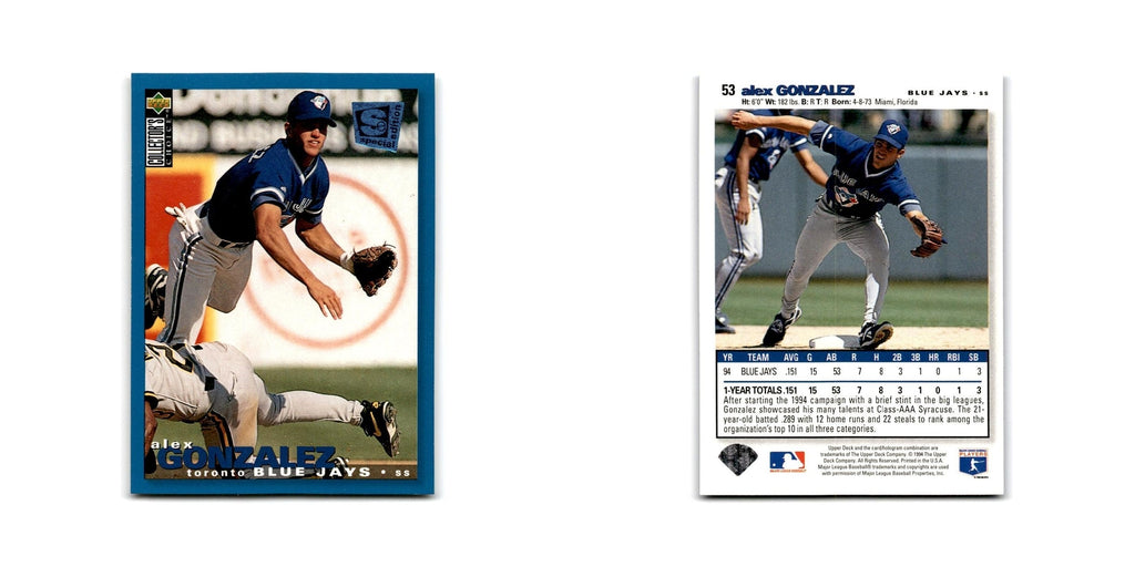 Alex Gonzalez 1995 Collector's Choice SE #53 Toronto Blue Jays Baseball Card NM