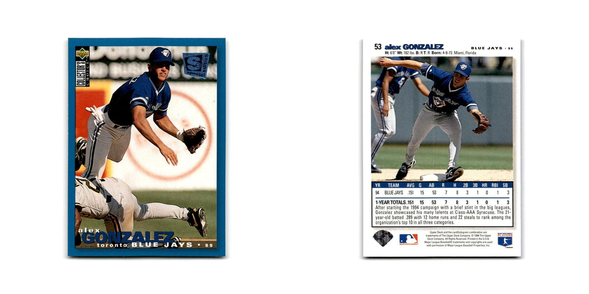 Alex Gonzalez 1995 Collector's Choice SE #53 Toronto Blue Jays Baseball Card NM