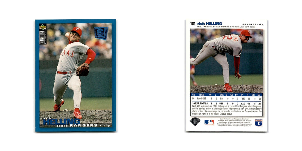 Rick Helling 1995 Collector's Choice SE #181 Texas Rangers Baseball Card NM