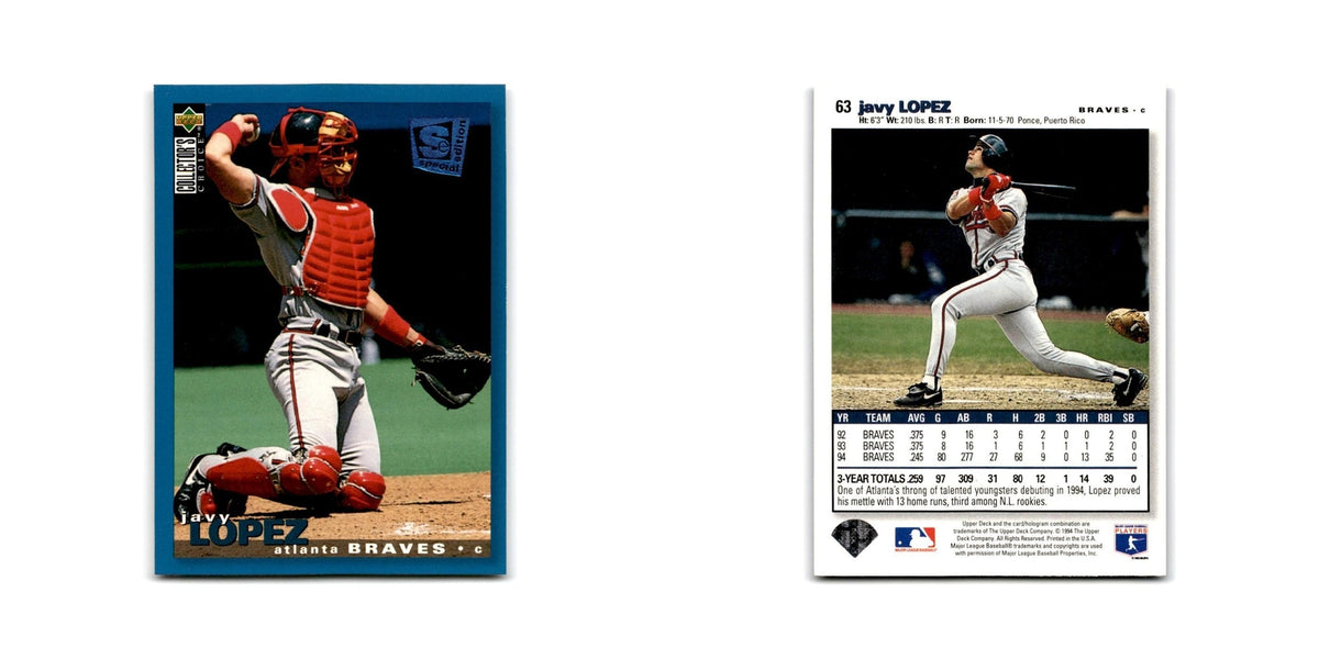 Javy lopez 1995 Collector's Choice SE #63 Atlanta Braves Baseball Card NM