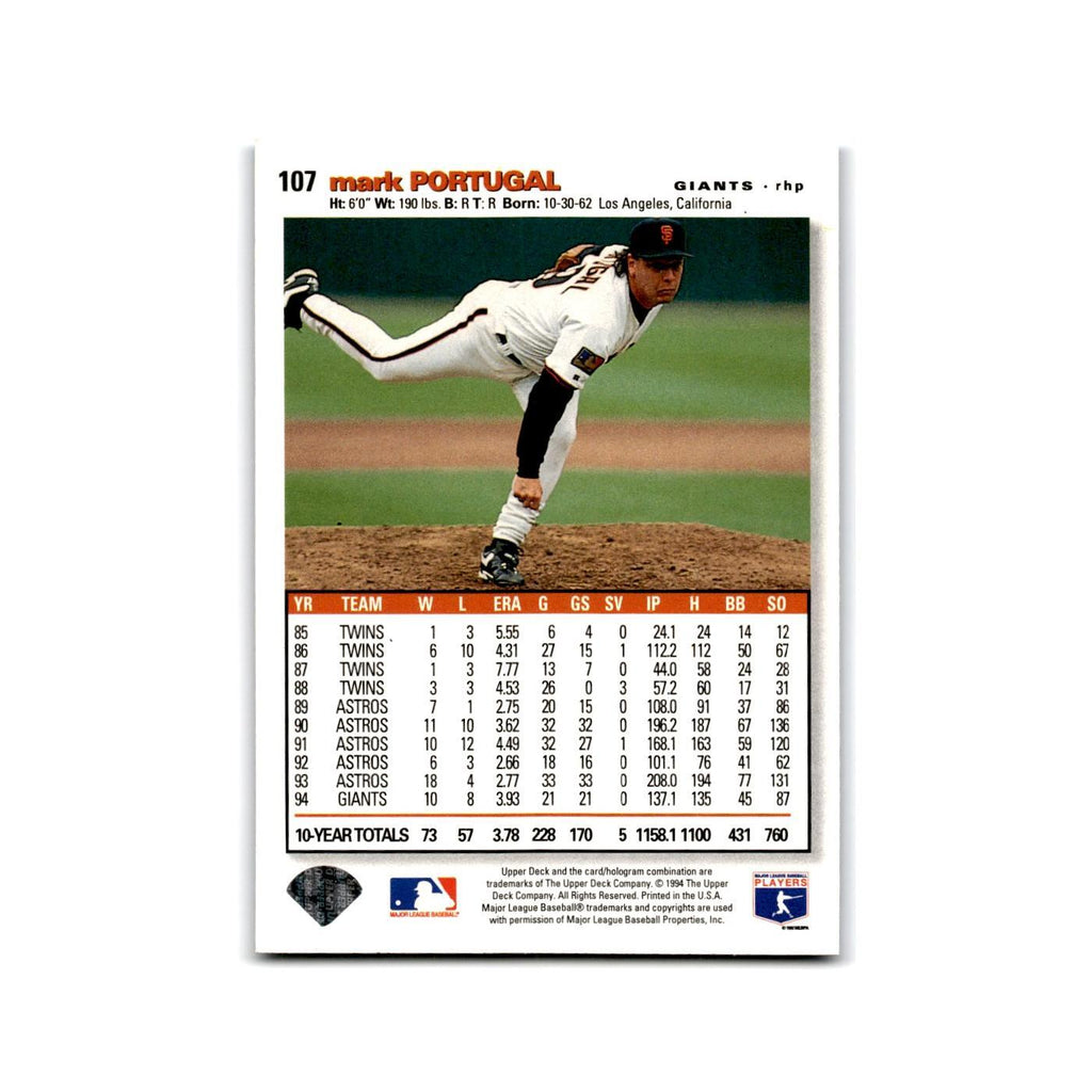 Mark Portugal 1995 Collector's Choice SE #107 San Francisco Giants NM
