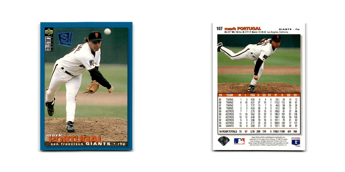 Mark Portugal 1995 Collector's Choice SE #107 San Francisco Giants NM