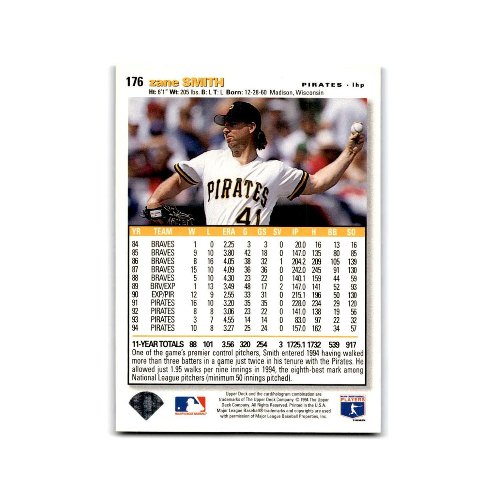 Zane Smith 1995 Collector's Choice SE #176 Pittsburgh Pirates Baseball Card NM