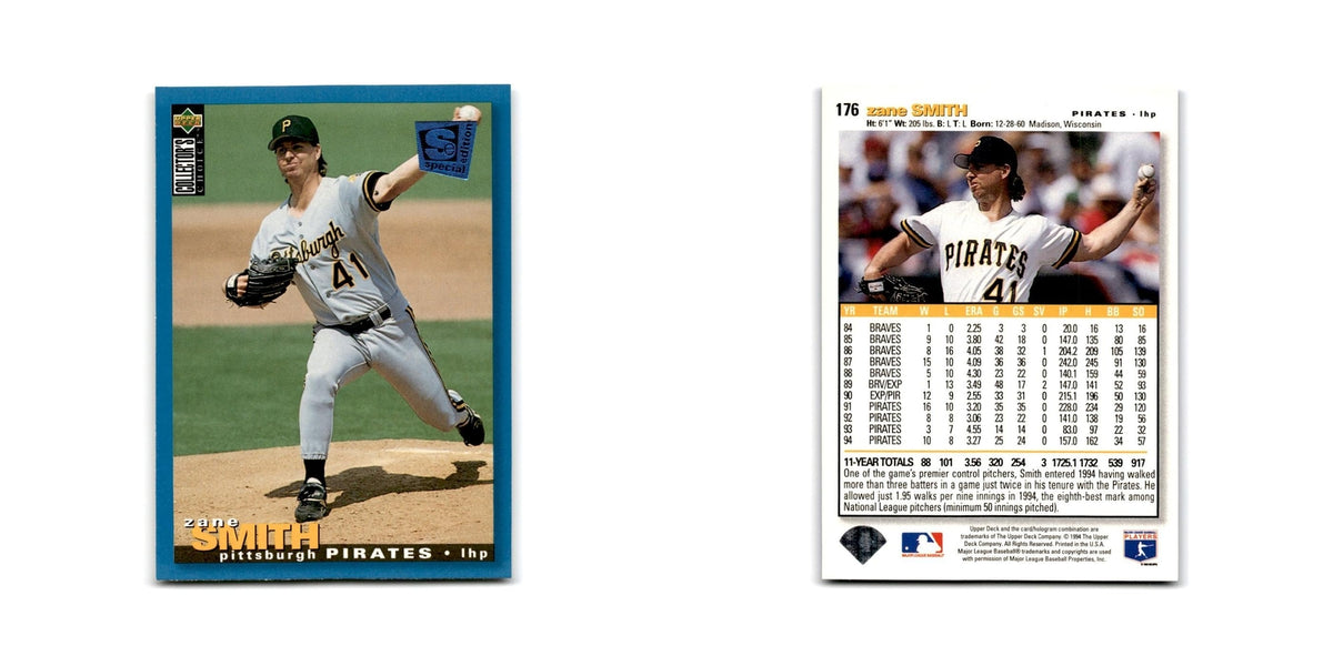 Zane Smith 1995 Collector's Choice SE #176 Pittsburgh Pirates Baseball Card NM