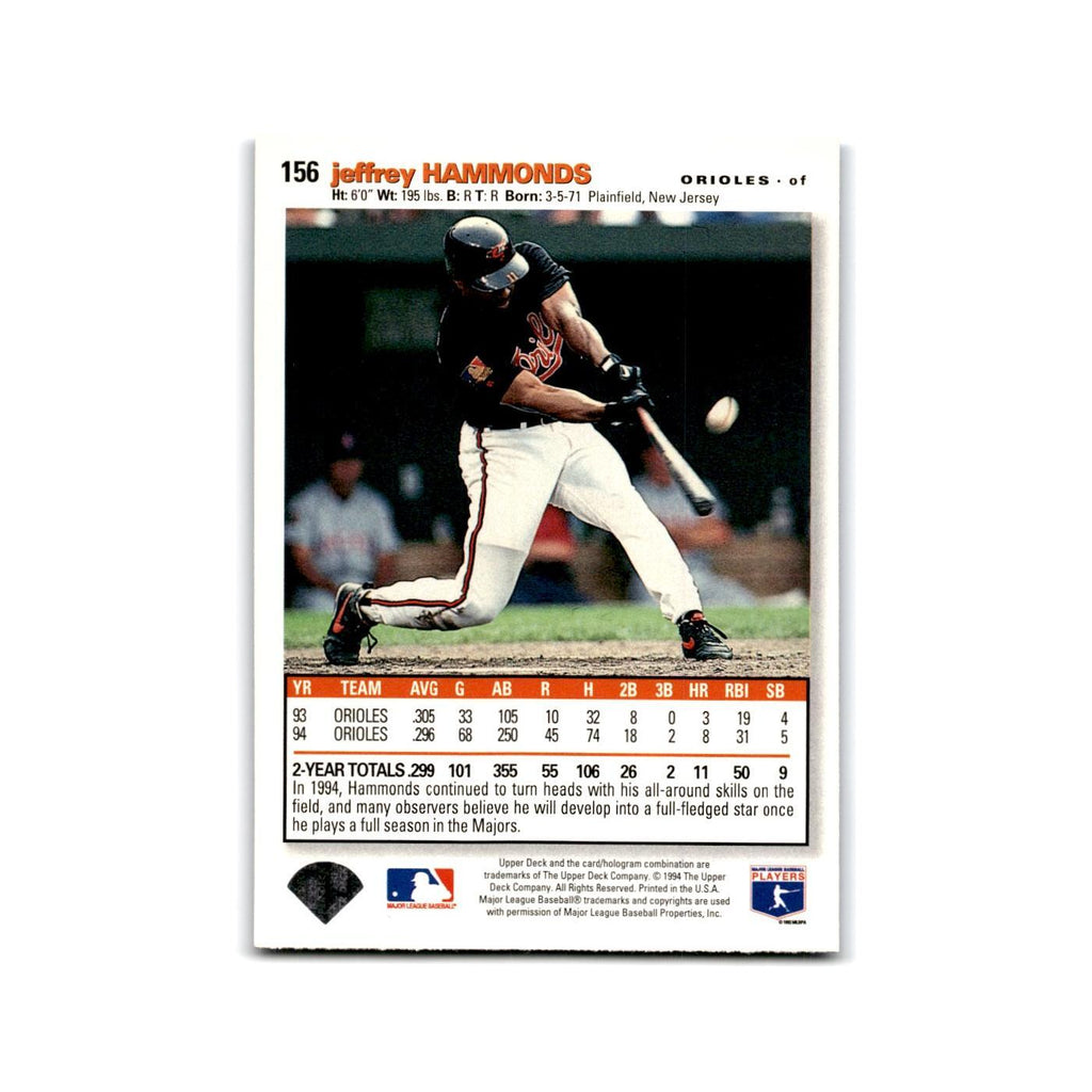 Jeffrey Hammonds 1995 Collector's Choice SE #156 Baltimore Orioles NM