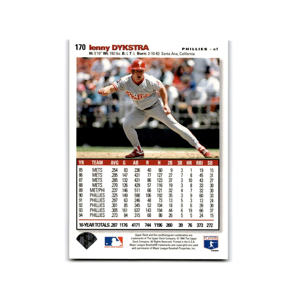 Lenny Dykstra 1995 Collector's Choice SE #170 Philadelphia Phillies NM