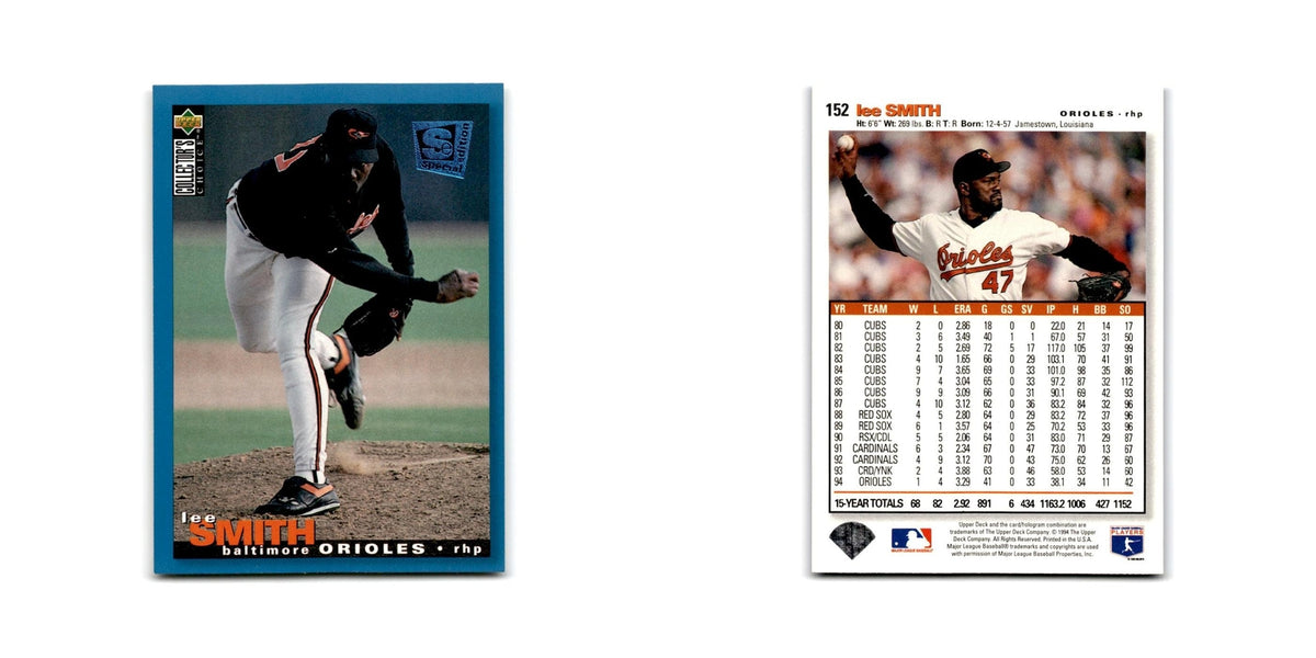 Lee Smith 1995 Collector's Choice SE #152 Baltimore Orioles Baseball Card NM