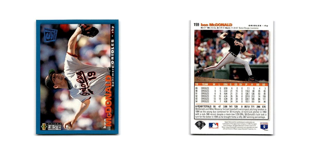Ben McDonald 1995 Collector's Choice SE #159 Baltimore Orioles Baseball Card NM