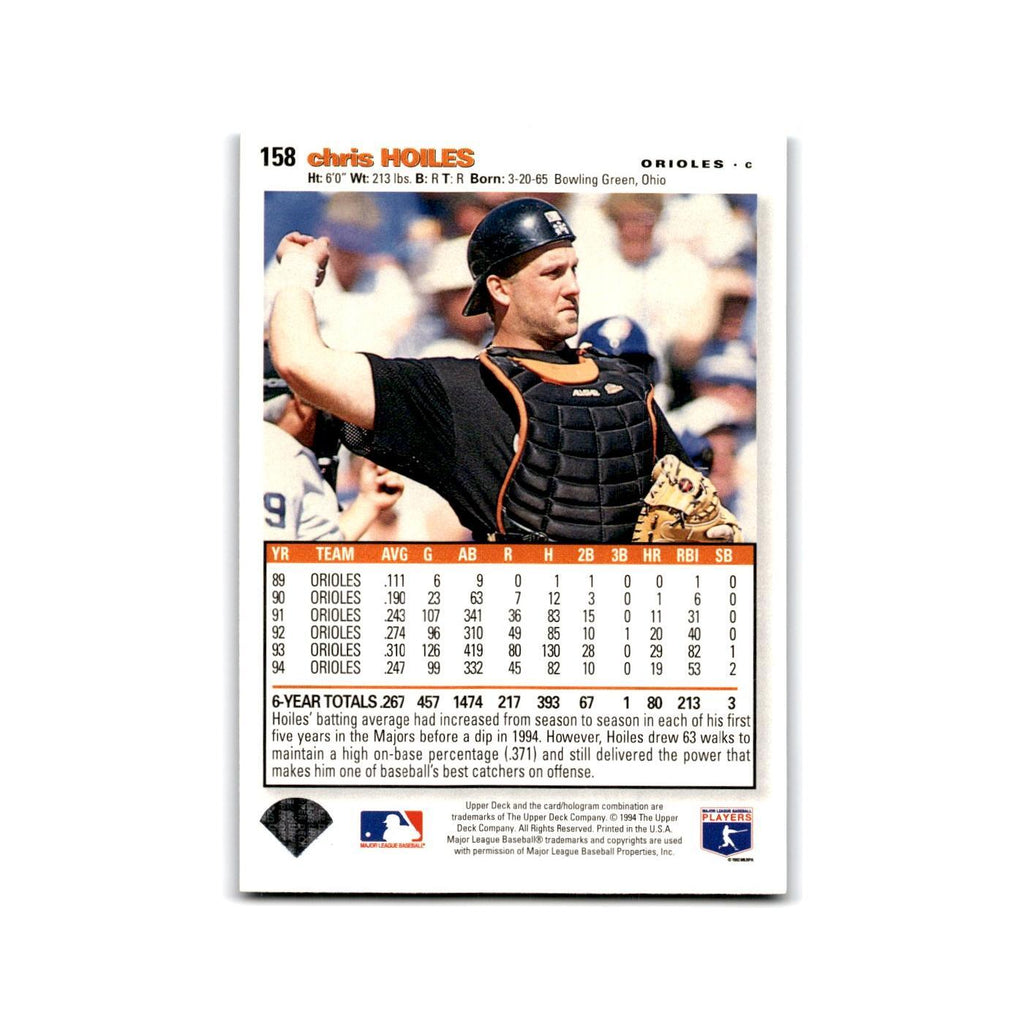 Chris Hoiles 1995 Collector's Choice SE #158 Baltimore Orioles Baseball Card NM