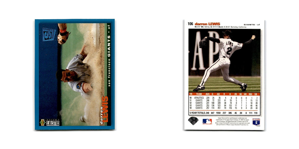 Darren Lewis 1995 Collector's Choice SE #106 San Francisco Giants NM
