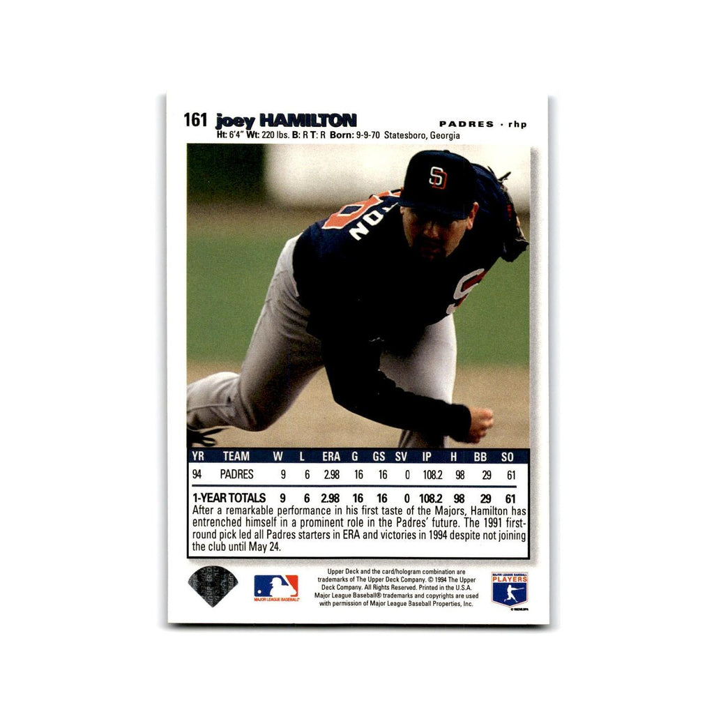Joey Hamilton 1995 Collector's Choice SE #161 San Diego Padres Baseball Card NM