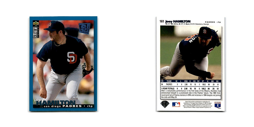Joey Hamilton 1995 Collector's Choice SE #161 San Diego Padres Baseball Card NM