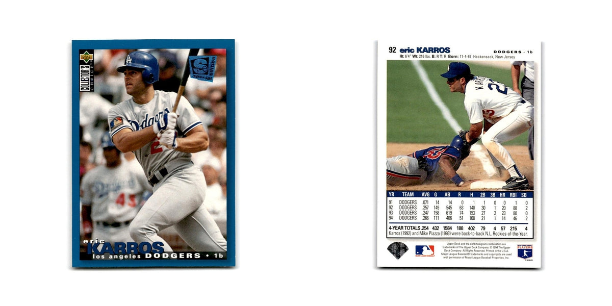Eric Karros 1995 Collector's Choice SE #92 Los Angeles Dodgers Baseball Card NM