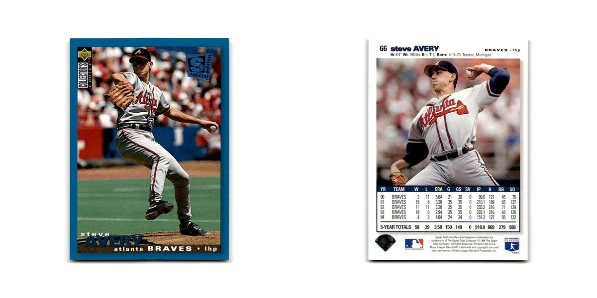 Steve Avery 1995 Collector's Choice SE #66 Atlanta Braves Baseball Card NM