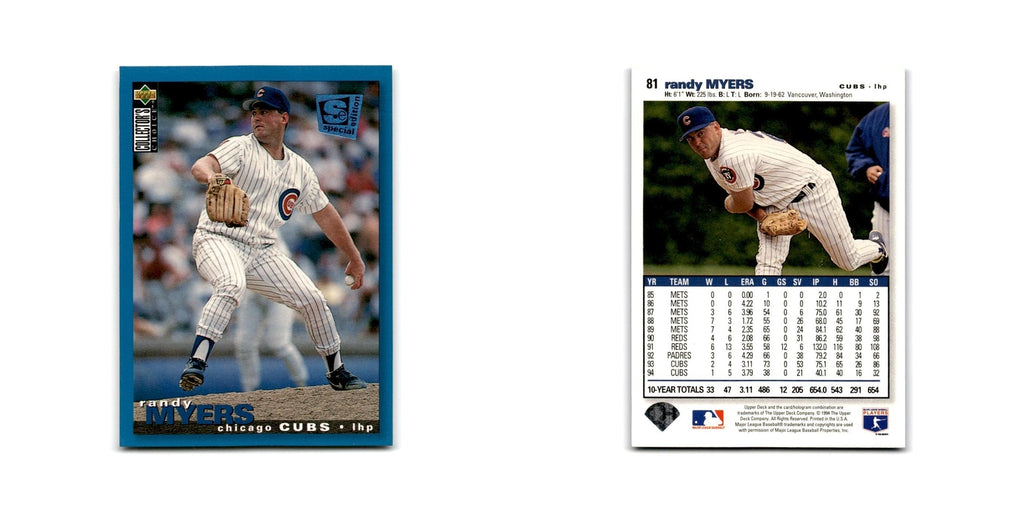 Randy Myers 1995 Collector's Choice SE #81 Chicago Cubs Baseball Card NM