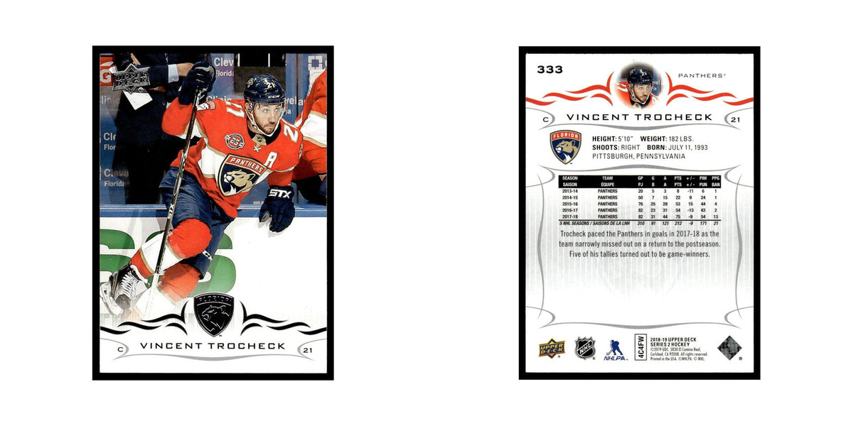 Vincent Trocheck 2018 Upper Deck #333 Florida Panthers Hockey Card NM
