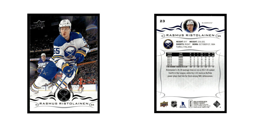 Rasmus Ristolainen 2018 Upper Deck #23 Buffalo Sabres Hockey Card NM
