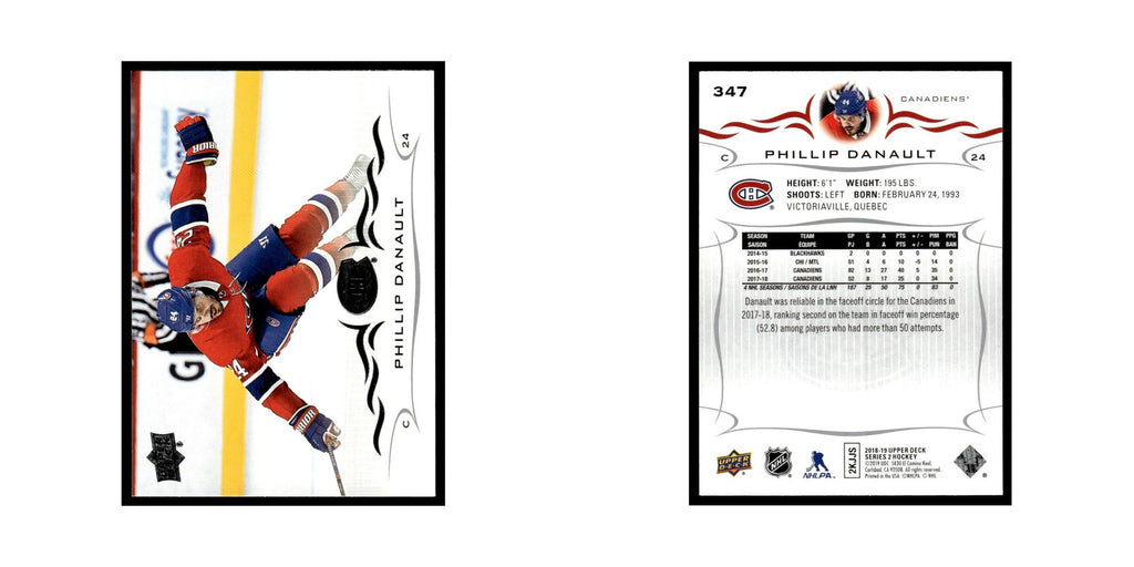 Phillip Danault 2018 Upper Deck #347 Montreal Canadiens Hockey Card NM