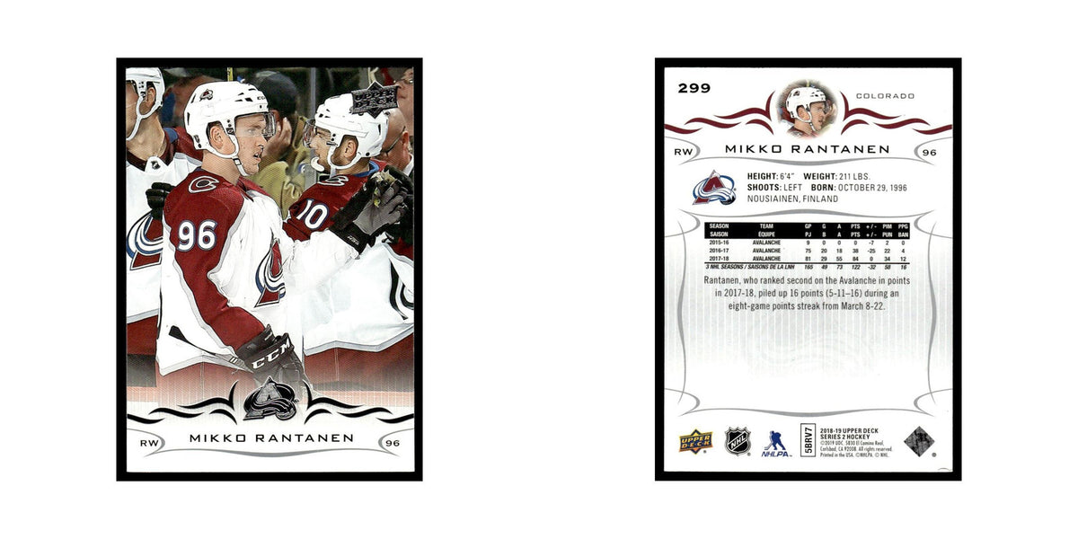 Mikko Rantanen 2018 Upper Deck #299 Colorado Avalanche Hockey Card NM