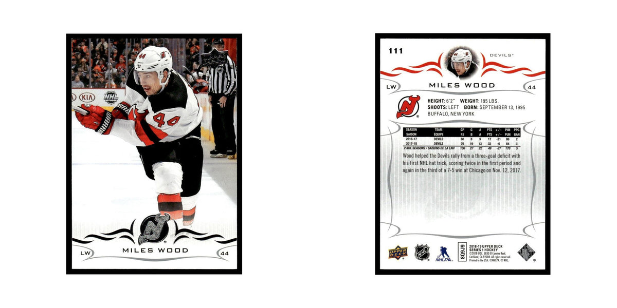 Miles Wood 2018 Upper Deck #111 New Jersey Devils Hockey Card NM
