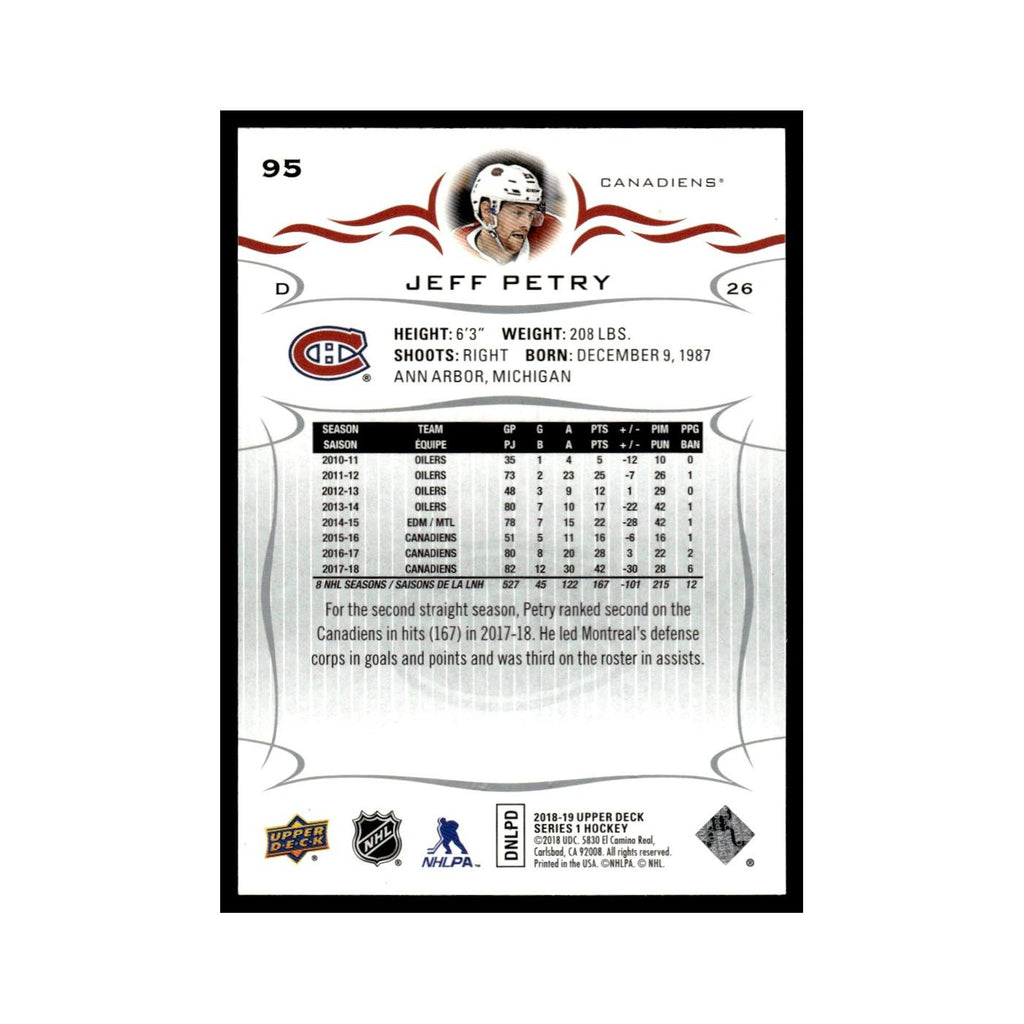 Jeff Petry 2018 Upper Deck #95 Montreal Canadiens Hockey Card NM