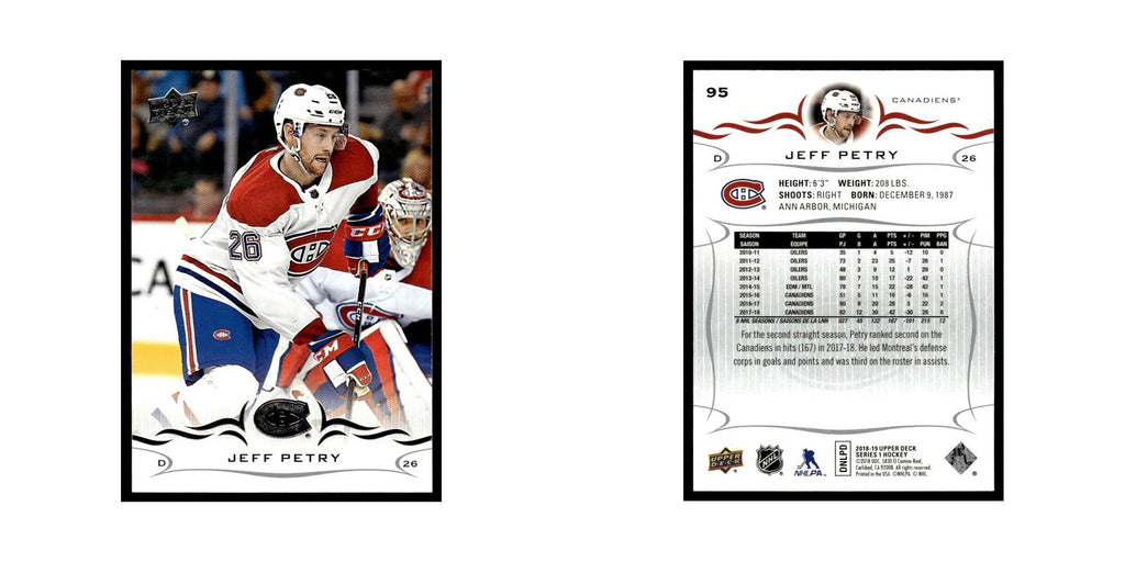 Jeff Petry 2018 Upper Deck #95 Montreal Canadiens Hockey Card NM