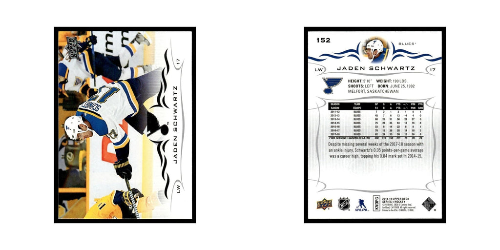 Jaden Schwartz 2018 Upper Deck #152 St. Louis Blues Hockey Card NM