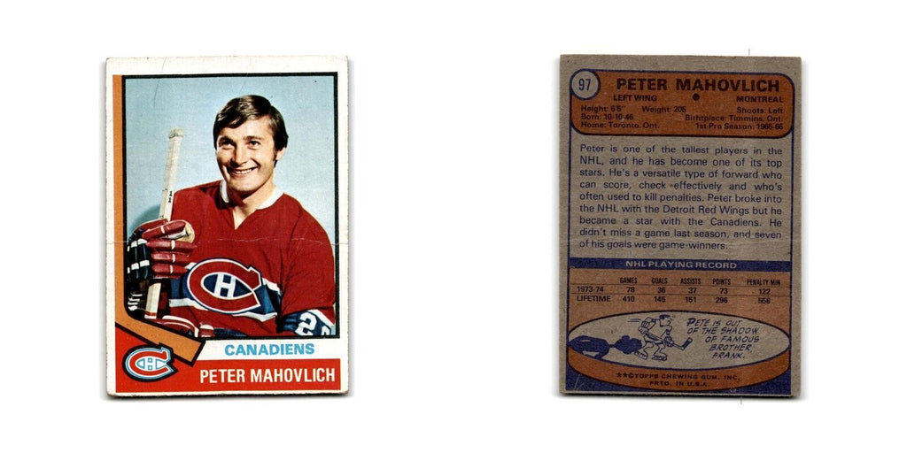 1974 Topps Pete Mahovlich Montreal Canadiens #97