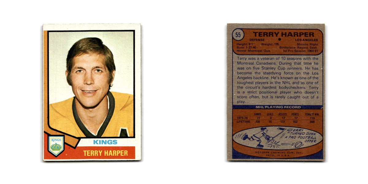 1974 Topps Terry Harper Los Angeles Kings #55
