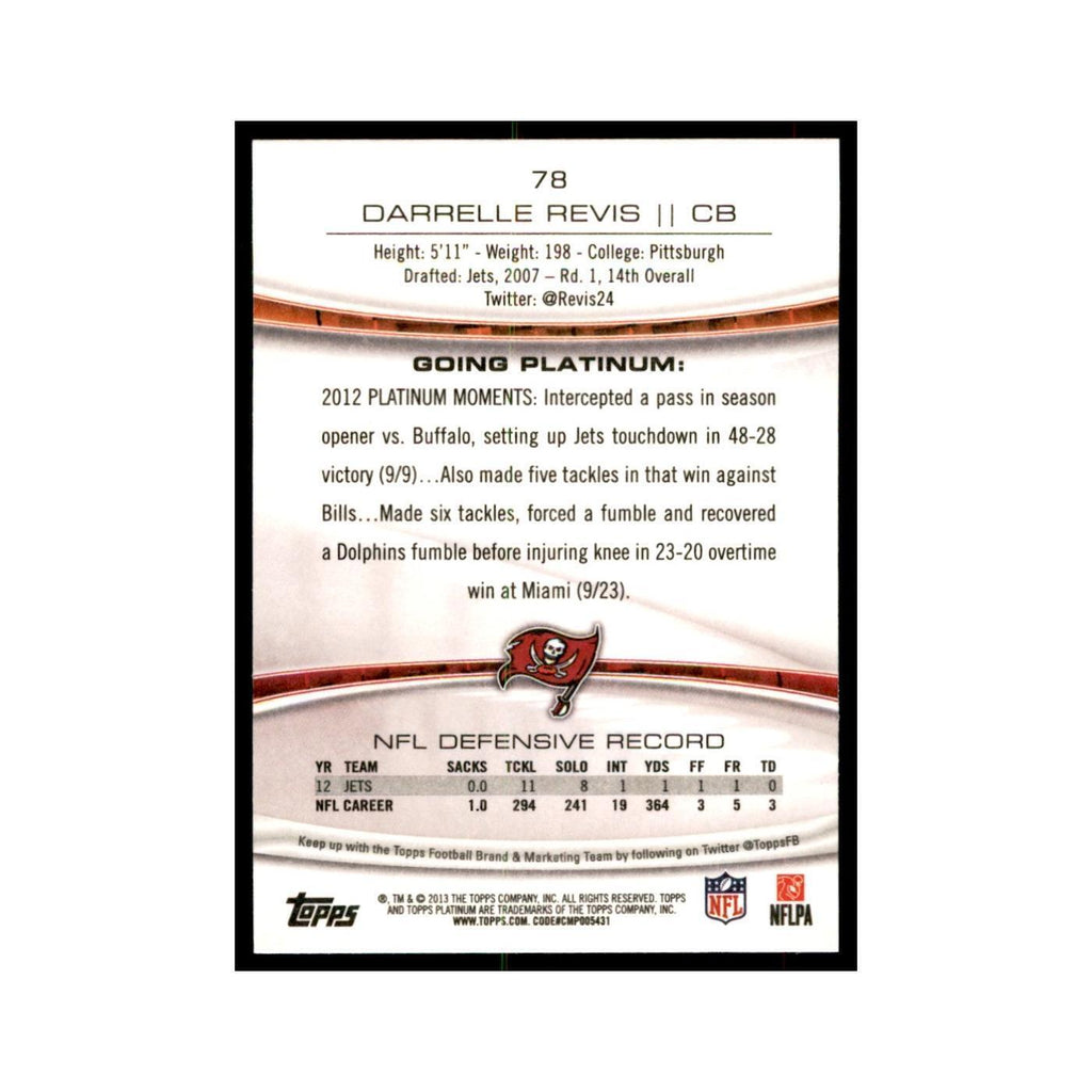 2013 Topps Platinum Darrelle Revis Football Cards #78