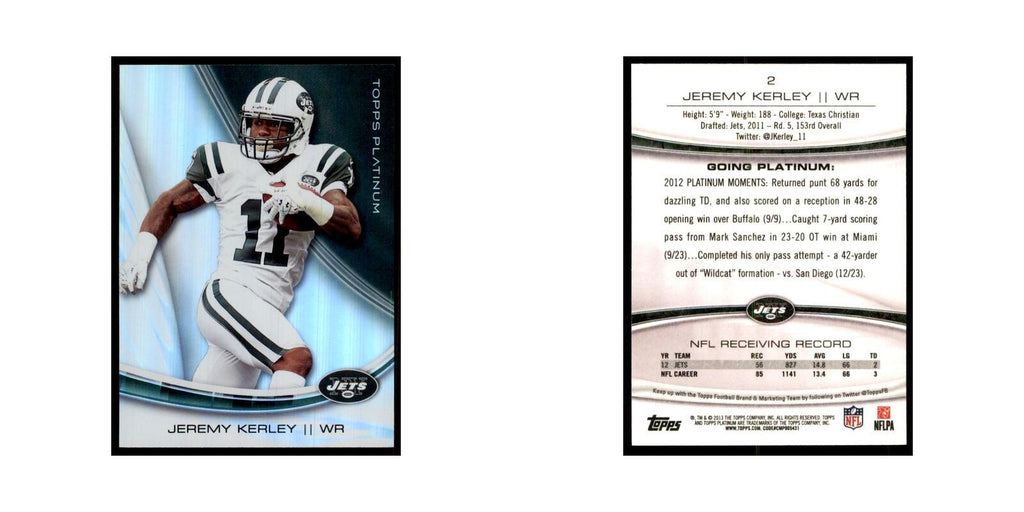 2013 Topps Platinum Jeremy Kerley Football Cards #2