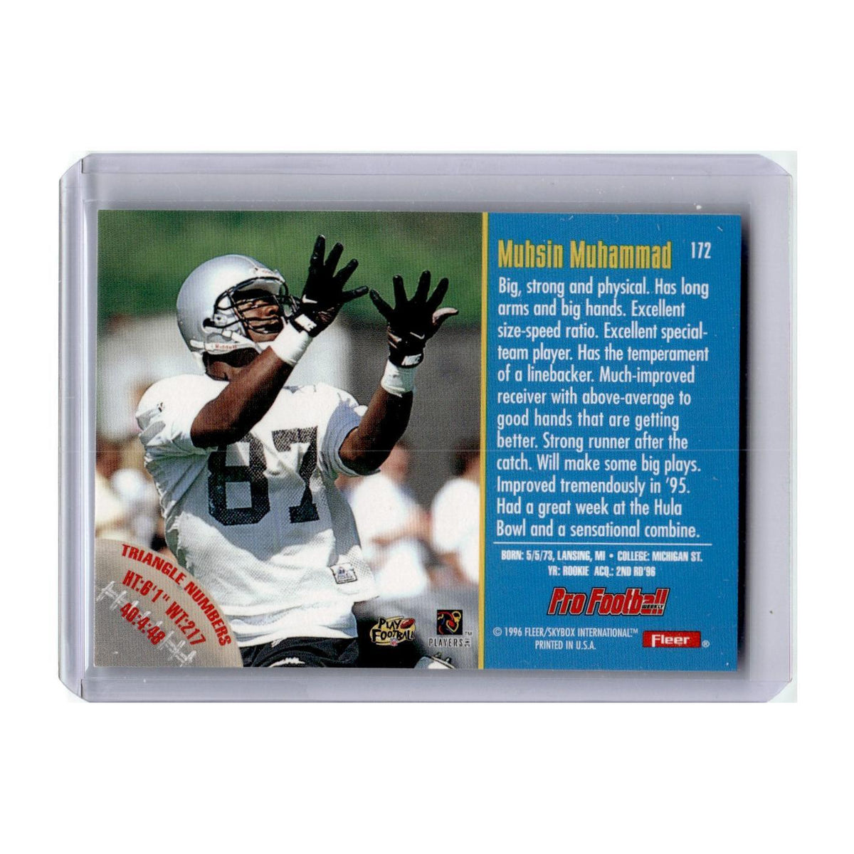 1996 Fleer Muhsin Muhammad RC Panthers #172